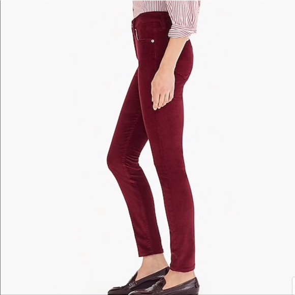 J. Crew 9" high-rise burgundy toothpick jean. - Picture 3 of 14